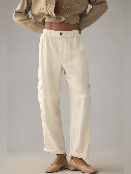 Pilcro Pants - PILCRO Anthropologie Slim Beach Cargo Pants Linen Blend